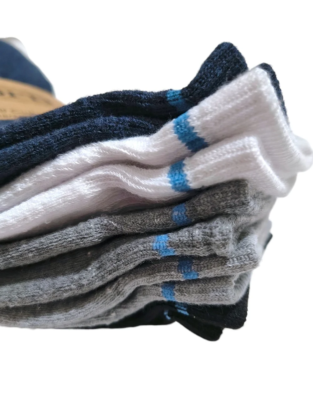 BORN Half Cushion Quarter SOCKS (5 Pack) BLUE WHITE Athletic Socks